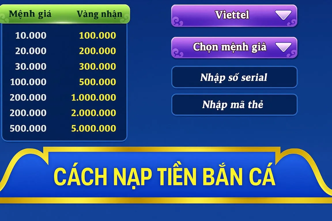 Cách nạp tiền vào Bắn Cá đơn giản và tiện lợi